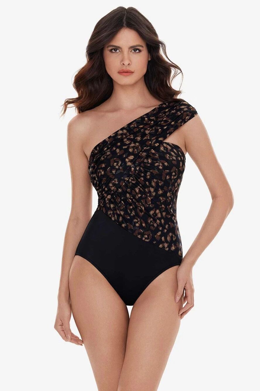 Sz 10 Midnight Velvet Leopard Black La Paz Goddess Magicsuit One Piece Swimsuit - Picture 4 of 6